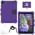 thumbnail image 1 of iPad 9th 8th 7th Generation Cases with Screen Protector, iPad 10.2" 2021 2002 2019 Case, Allytech Heavy Duty Shockproof Protective Covers with Stand /Hand Strap/ Should Belt /Pencil Holder,Purple, 1 of 7
