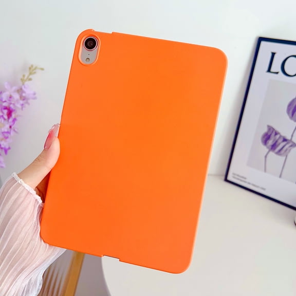 for iPad 9th/8th/7th Generation Frosted Case, Slim Fit Lightweight Design Matte TPU Rubber Soft Skin Silicone Shockproof Protective Back Case Cover for iPad 10.2 2021/2020/2019 - Orange