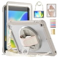 thumbnail image 1 of for iPad 9th Gen 2021/8th Gen 2020/7th Gen 2019 Rugged Case, 360 Rotating Hand Strap Stand/Pencil Holder/Adjustable Crossbody Strap, [2 In 1] Protective for iPad 10.2 Inch, Khaki, 1 of 1
