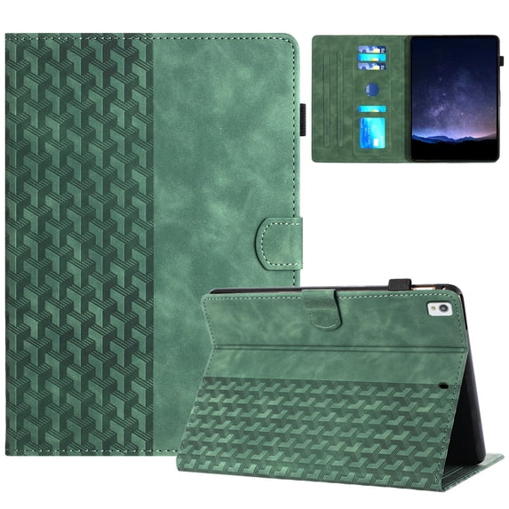 for iPad 9th Gen 2021/8th Gen 2020/7th Gen 2019 Folio Case, Slim PU Leather Case with Smart Auto Wake / Sleep Stand with Pencil Holder and Card Slots Cover for iPad Pro 10.5" 2017/Air 3 2019, Green