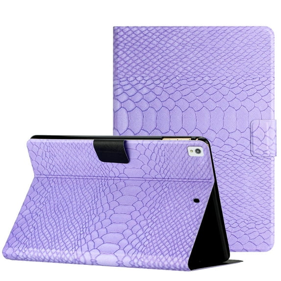 iPad 9th Gen Case, iPad 8th Gen Case, iPad 7th Gen Case, Dteck Slim Lightweight Crocodile Pattern Flip Stand 10.2 Inch iPad Cover with Auto Wake Sleep,Purple