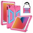 thumbnail image 1 of iPad 9th Generation 10.2-inch Case,Dteck Heavy Duty Rugged EVA Foam Kids Friendly Proector Kickstand Case for iPad 8th/7th Gen 10.2" Shockproof Cover with Shoulder Strap Cover,Rose, 1 of 7