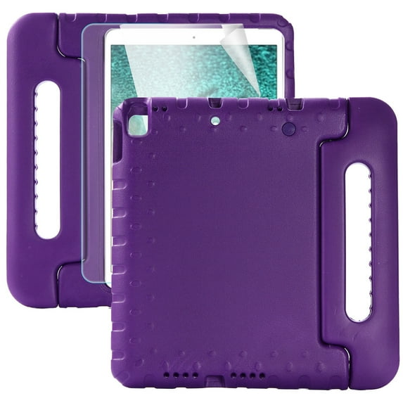 iPad 9th Generation 10.2-inch Case,with Screen Protector Dteck Shockproof EVA Foam Kids Friendly Handle Kickstand Case for iPad 8th Gen 10.2" Lightweight Protector iPad 7th Gen 2019 Cover,Purple