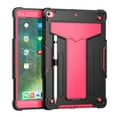 thumbnail image 1 of iPad 9th Generation Case, iPad 8th Generation Case, iPad 7th Gen Case, iPad 10.2" 2021/2020/2019 Case, 3 in 1 Heavy Duty Shockproof Rugged Protective Cover with Stand Pen Holder, Black + Rose, 1 of 3