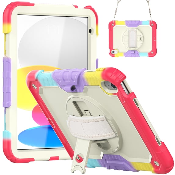 iPad (A16) 11th/10th Gen Case 2025/2022 (11"/10.9") – Heavy Duty Shockproof Protective Cover with Built-in Screen Protector, 360° Rotating Stand & Pencil Holder – for Work, Travel & Kids