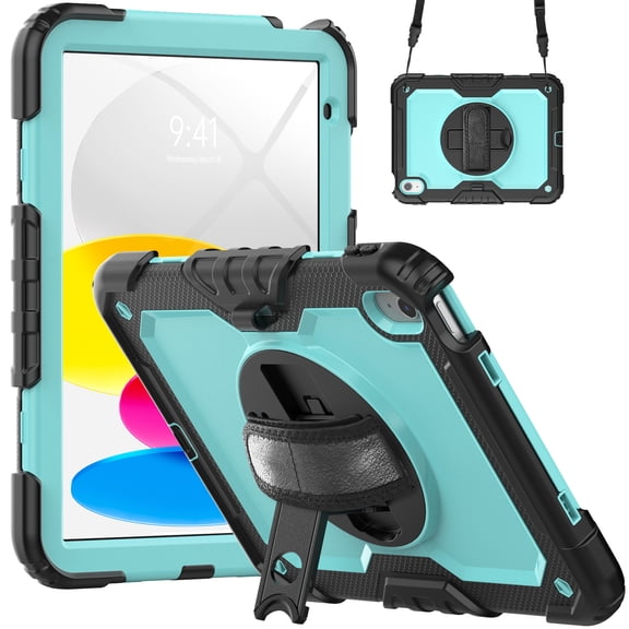 iPad (A16) 11th/10th Gen Case 2025/2022 (11"/10.9") – Heavy Duty Shockproof Protective Cover with Built-in Screen Protector, 360° Rotating Stand & Pencil Holder – for Work, Travel & Kids