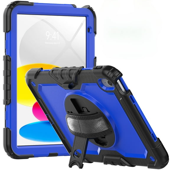 iPad (A16) 11th/10th Gen Case 2025/2022 (11"/10.9") – Heavy Duty Shockproof Protective Cover with Built-in Screen Protector, 360° Rotating Stand & Pencil Holder – for Work, Travel & Kids