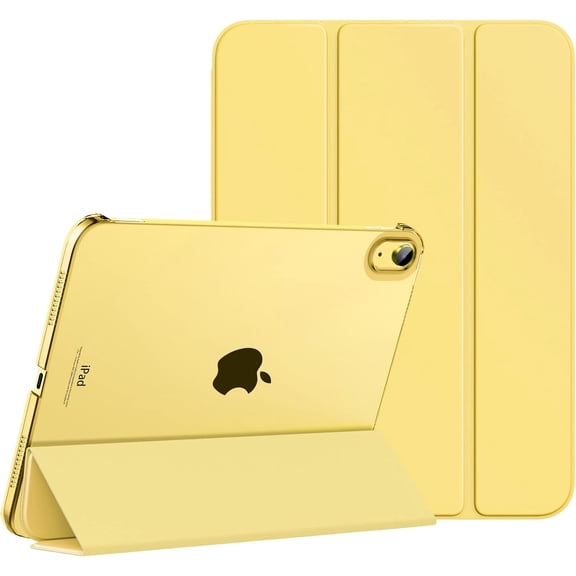for iPad (A16) 11th Generation Case 11 Inch 2025, 10th 10.9 2022, Slim Stand Hard PC Translucent Back Shell Smart Cover, Support Touch ID, Auto Wake/Sleep,Light Yellow