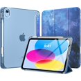 thumbnail image 1 of for iPad (A16) 11th Generation Case 11 Inch 2025, iPad 10th Generation Case 10.9 Inch 2022 with Pencil Holder, Slim Light Trifold Protective Cover with Hard PC Translucent Back Shell, Starry Sky, 1 of 18