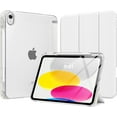 thumbnail image 1 of for iPad (A16) 11th Generation Case 11 Inch 2025, iPad 10th Generation Case 10.9 Inch 2022 with Pencil Holder, Slim Light Trifold Protective Cover with Hard PC Transparent Back Shell, White, 1 of 18