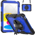 thumbnail image 1 of for iPad (A16) 11th Generation Case 2025, iPad 10th Generation Case 2022 Heavy Duty Shockproof Rugged Case with Screen Protector 360° Rotating Stand Hand Strap Shoulder Strap, 1 of 8