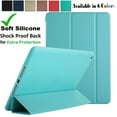 thumbnail image 1 of iPad Air 1 Air 2 9.7 inch 5 6 [ 5th 6th Air 1st 2nd ] A1893 A1822 A1566 MD785LL/A MD788LL/A MD786LL/A MD789LL/A Smart Trifold Lightweight Soft Silicone TPU Back Case - Green, 1 of 7