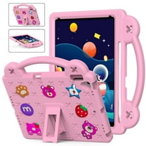 iPad Air 1 2 Case, iPad 6th 5th Generation Case, Kids Friendly Shockproof Cute Design Handle Stand Protective Rugged Tablet Case for Apple iPad 9.7" 2018/2017/ iPad Air 1 2 - Pink