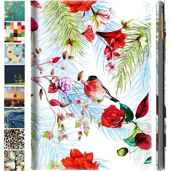 iPad Air 1 / 2 Gen & 5 / 6 Gen- 9.7" A1893 A1822 A1566 MRJN2LL/A MR7G2LL/A MP2F2LL/A MP2G2LL/A MD785LL/A MD788LL/A MGLW2LL/A MGL12LL/A Printed Cover with Auto Wake/Sleep Feature - Birds & Flowers