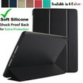 thumbnail image 1 of iPad Air 1 Air 2 9.7 inch 5 6 [ 5th 6th Air 1st 2nd ] A1893 A1822 A1566 MD785LL/A MD788LL/A MD786LL/A MD789LL/A Smart Trifold Lightweight Soft Silicone TPU Back Case - Black, 1 of 7