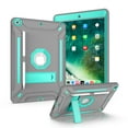 thumbnail image 1 of iPad Air 1 Case, iPad 9.7 Case 5th Generation, Dual Layer Shockproof Lightweight Hybrid Rugged Kickstand Protective Cover with Pencil Holder, Gray/Mint, 1 of 5