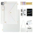 thumbnail image 1 of For iPad Air 11 2024/Pro 11 2022-2018/Air4/Air5 Wallet Case,With Shoulder Strap&Hand Strap With Elastic,[Stylus Slots&Envelope Pocket,Card Slots],Flip Folio Stand PU Leather Shockproof Cover,White, 1 of 10