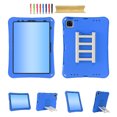 thumbnail image 1 of for iPad Air 11 2024/Pro 11 2024/Pro 11 2022 2021 2020 2018/Air4/Air5/10th Gen Kids Friendly EVA Rugged Case, Adjustable 360 Degree Rotating Stairs Kickstand, Drop Protection Heavy Duty Cover - Blue, 1 of 9