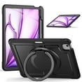 thumbnail image 1 of for iPad Air 11" M2 2024 Tablet Case with Rotatable Stand & Handle Grip, Soft TPU Outer Shell Heat Dissipation Rugged Case with Adjustable Shoulder Strap Pen Holder for iPad Air 11" M2 2024, Black, 1 of 9