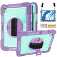 thumbnail image 1 of for iPad Air 11 inch M2 Air 6th Generation 2024(Model:A2902/A2903/A2904), Silicone Heavy Duty Shockproof Rugged Case with Hand Strap Carrying Crossbody Strap Kickstand Protective Cover, Purple, 1 of 8