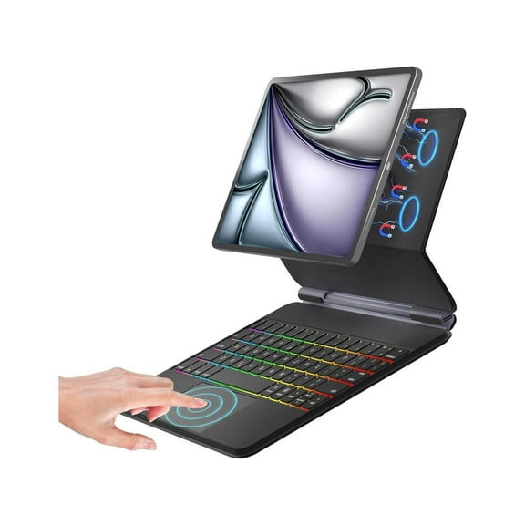 iPad Air 11 inch case with Keyboard 2024 (M2), Magic Stand, 7-Color Backlit,Multi-Touch Trackpad, Magic Keyboard case for iPad Pro 11 inch 4th 3rd 2nd 1st Gen & iPad Air 10.9 inch 5th 4th Gen
