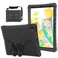thumbnail image 1 of For iPad Air 13 Inch Case 2024, iPad Pro 12.9 Case 2022/2021/2020/2018, Cute Butterfly Design Kickstand Shoulder Strap Bumper Rugged Kids Friendly Case Cover for Boys Girls Children, Black, 1 of 6
