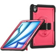 thumbnail image 1 of for iPad Air 13 Inch M2 2024 6th Gen Case with Adjustable Hand Strap, Heavy Duty Shockproof Protective Cover with Rotating Stand, Shoulder Strap, Pencil Holder, Heat Dissipation Tablet Case, Rose, 1 of 12