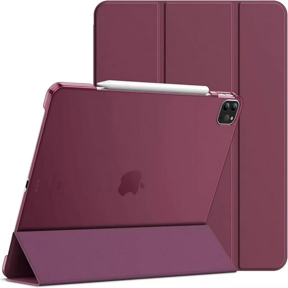 iPad Air 13 Inch M2 Case 2024 / iPad Pro 12.9 Inch Case 6th/5th/4th Generation with Pencil Holder,Slim Soft TPU Back Tablet Cover, Auto Sleep/Wake Protective Cover - Purple