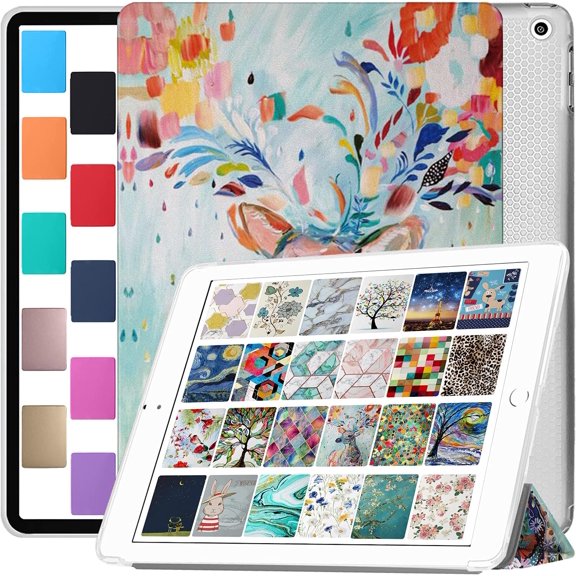 iPad Air 1st 2nd 9.7 5th 6th Inch [ Air 1 2 iPad 5 6 ] A1893 A1822 A1566 MD785LL/A MD788LL/A MD786LL/A MD789LL/A MD787LL/A MD790LL/A Shockproof Printed Cover Clear Transparent Back Shell - Deer Print