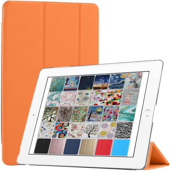 iPad Air 1st 2nd 9.7 Inch 5 6 Gen [ 6th 5th Air 2 1 ] A1893 A1822 A1566 A1474 MD785LL/B MD788LL/B MD786LL/B MD789LL/B MD787LL/B Slim Lightweight PC Dual Angle Stand Cover - Orange