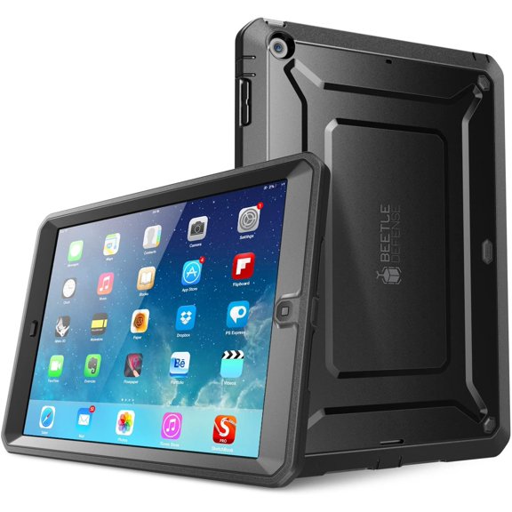 for iPad Air 1st Generation Case with Screen Protector, [Military-Grade Protection] [Anti-Scratch] Heavy Duty Full-Body Rugged Protective Tablet Case Cover for Apple iPad Air 1 9.7 Inch, Black