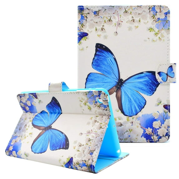 iPad Air 2 (2014 Model) Case, Allytech PU Leather Slim Fit Lightweight Folding Stand Folio Auto Sleep Wake Full Body Protective Cards Holder Smart Case Cover for Apple iPad 2 9.7 Inch, Butterfly