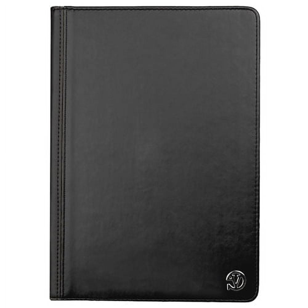 iPad Air 2 9.6" Case - Vegan Leather Portfolio Stand Case For Apple iPad Air 2 2014 With Folding Cover And Interior Slip Accesory Pockets (Black)