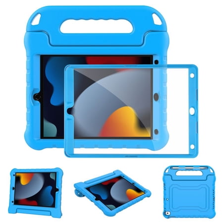 iPad Air 2 & Air 1st Case for Kids, iPad 6th/5th Generation Case for Kids (9.7-inch, 2018/2017), iPad Pro 9.7 Case w/Bulit-in Screen Protector & Pencil Holder, Shockproof Handle Stand Cover