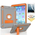 thumbnail image 1 of iPad Air 2 Case with Soft Screen Protector, Dteck Heavy Duty Shockproof Three Layer Plastic and Silicone Protective Cover with Kickstand For Apple iPad Air 2 (A1566/A1567), Gray/Orange, 1 of 6