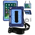 thumbnail image 1 of iPad Air 2 Shockproof Case, iPad Pro 9.7 Case, Dteck Heavy Duty Rugged 3 Layer Full Body Protection Case Kickstand with Shoulder Strap, Hand Strap, Navy/Blue, 1 of 7