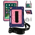 thumbnail image 1 of iPad Air 2 Shockproof Case, iPad Pro 9.7 Case, Dteck Heavy Duty Rugged 3 Layer Full Body Protection Case Kickstand with Shoulder Strap, Hand Strap, Navy/Rose, 1 of 7