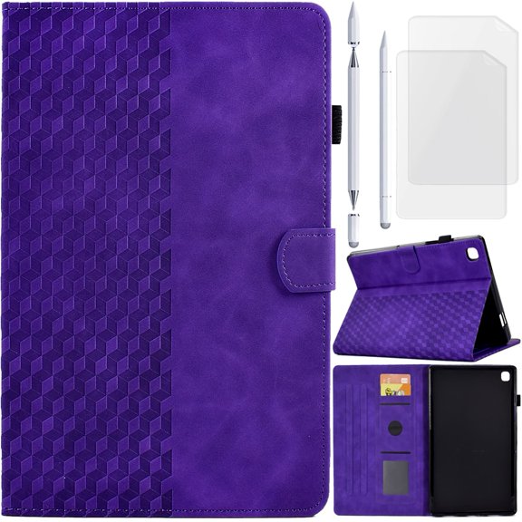 for iPad Air 3 (3rd Gen) (2019)/iPad Pro 10.5 (2017) Leather Case Embossed Rhombus Folio Cover, Auto Sleep/Wake, Non-slip Stand Support, Stylus Pen Card Slot, Soft TPU Shell, Screen Protector