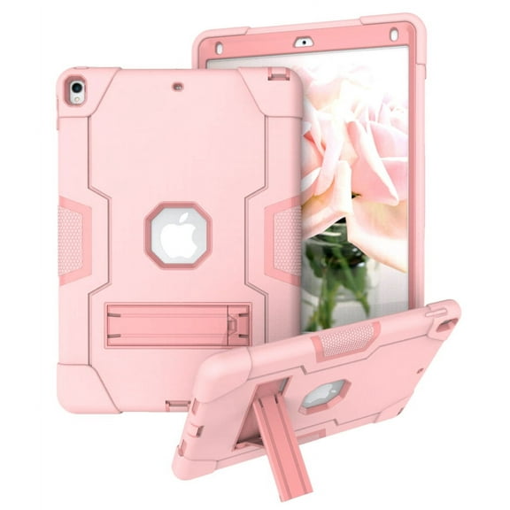 iPad Air 3 Case 10.5" (2019), iPad Pro 10.5" Case, Allytech Three Layers Shockproof Kickstand Heavy Protection Bumper Defender Anti-Scratch Back Cover for Apple iPad Air 3/ Pro 10.5", Pink