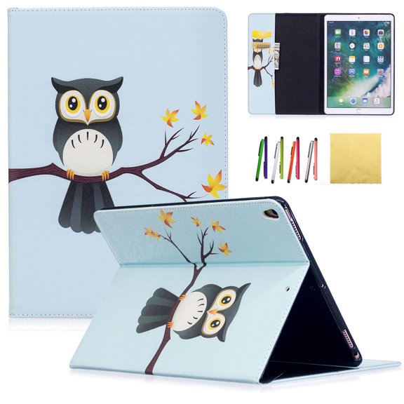 iPad Air 3 Case 2019, iPad Pro 10.5 Case, Allytech PU Leather Lightweight Stand Cover Wallet Case with Card/ Cash Slots for Apple iPad Air 3st Gen / iPad Pro 10.5 2017 Model, Cute Owl