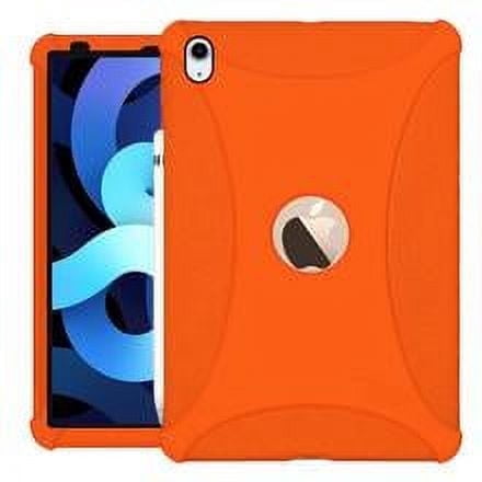 iPad Air 4 2020 Case with Pencil Holder, Shockproof Heavy Duty Case Lightweight Silicone Case for iPad Air 4 10.9 inch 2020 [Support 2nd Gen Pencil Wireless Charging] - Orange