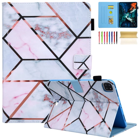 iPad Air 4 Case, iPad Pro 11 Case, Multi-Angle Viewing Stand PU Folio Protection Case with Auto Sleep/Wake for iPad Pro 11 2021/2020/2018 3rd 2nd 1st Gen, iPad Air 4 10.9 2020, Marble Blocks