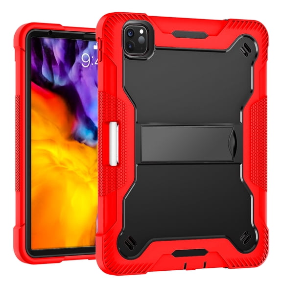 iPad Air 4 Case, iPad Pro 11 inch 2020 Case, Kickstand, Solid Impact Protective Multiple Layers Styus Slot New (DFAP)for iPad Air 4 Case iPad Pro 11 2020 Case Red/Black