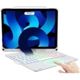 thumbnail image 1 of iPad Air 4 Gen 10.9 inch 2020 Keyboard Case - 7 Color Touchpad Backlit Detachable Wireless Bluetooth Keyboard Pencil Holder Slim Leather Smart Cover for New iPad Air 10.9" 4th Generation .Silver, 1 of 6