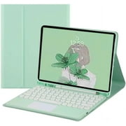iPad Air 52022/iPad Air 42020 Case with Keyboard, Detachable Touchpad Keyboard Case with Pencil Holder, Magnetic Removable Flip Stand Cover for 10.9 inch iPad Air 5th/4th GenerationMint Green