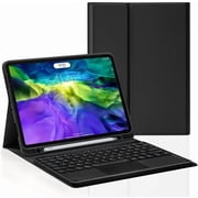 iPad Air 52022/iPad Air 42020 Case with Keyboard, Detachable Touchpad Keyboard Case with Pencil Holder, Magnetic Removable Flip Stand Cover for 10.9 inch iPad Air 5th/4th GenerationBlack