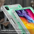 thumbnail image 1 of iPad Air 5 4 10.9" Case, iPad Pro 11 Case, Allytech Heavy Duty Shockproof Rugged Full Body Protective Case Impact Defender Hard Kickstand Cover for Apple iPad Air 5th 4th Gen, iPad Pro 11, Gray/Green, 1 of 1