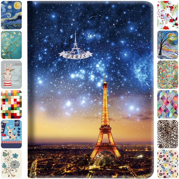 iPad Air 6th 2024 / Air 11" Air 5th 2022 Air 4th 2020 10.9 Inch A2588 A2316 MM6R3LL/A MM6T3LL/A MYHX2LL/A Smart Adjustable Viewing Angle Stand Printed Flip Cover - Paris Night