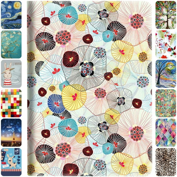 iPad Air 6th 2024 / Air 11" Air 5th 2022 Air 4th 2020 10.9 Inch A2588 A2316 MM6R3LL/A MM6T3LL/A MYHX2LL/A Smart Adjustable Viewing Angle Stand Printed Flip Cover - Yarn Flowers