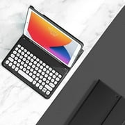 iPad Air 5th 4th Generation Case with Keyboard 10.9 Inch, Soft TPU Back Cover with Pencil Holder for iPad Air 5 2022/iPad Air 4 2020 with Candy Magnetically Detachable Round Keys Keyboard Black